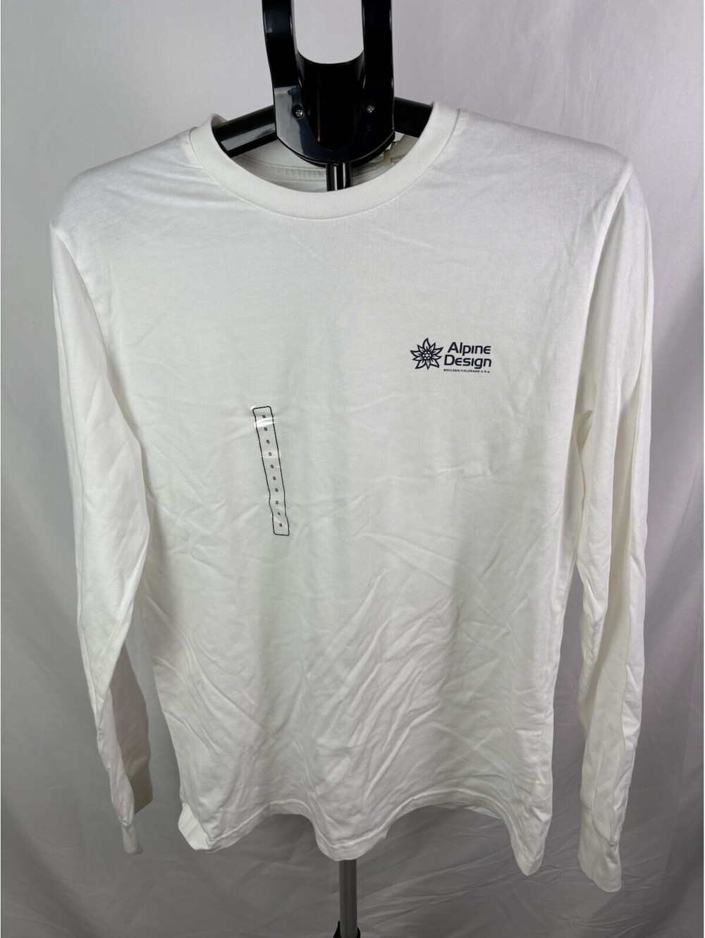 Alpine Design Men's Long Sleeve Graphic Tee  White Marble Size S  (Item 493)
